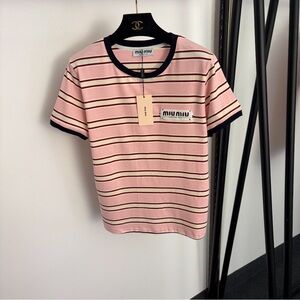 MIU MIU striped short-sleeved T-shirt